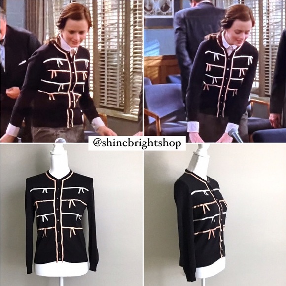 Rare Early 2000s Vintage Bow Cardigan ASO Rory Gilmore in Gilmore Girls - Picture 3 of 14
